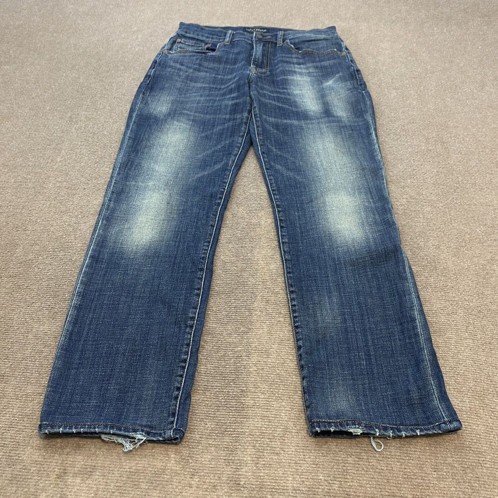 Lucky Brand Jean 121 Slim Mens 30x28 Straight‎ Stretch Distressed Denim Blue